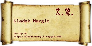 Kladek Margit névjegykártya